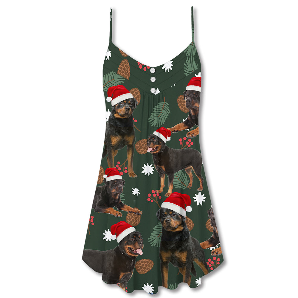 Christmas Is Better With Dog Companion – Women's Summer Sleeveless V-Neck Camisole Dress