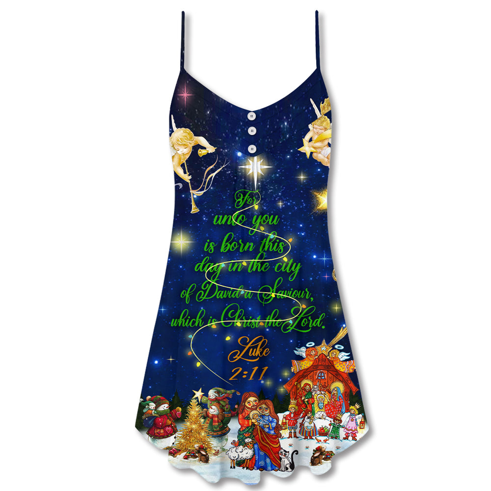 Christmas Savior Christ The Lord – Women's Summer Sleeveless V-Neck Camisole Dress