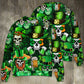 Irish Skull St Patrick Green Light – Sweater - Ugly Christmas Sweater