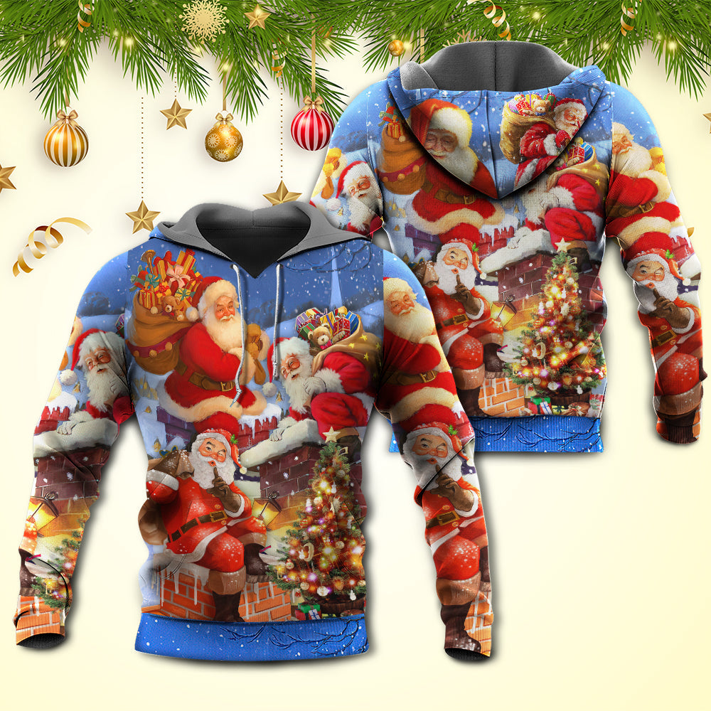 Up On Rooftop Santa Art - 3D Hoodie