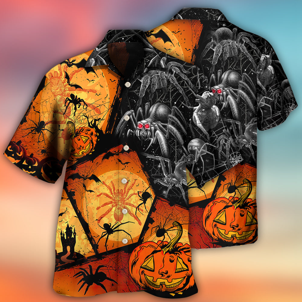 Halloween Spider Pumpkin Spooky Art – Hawaiian Shirt