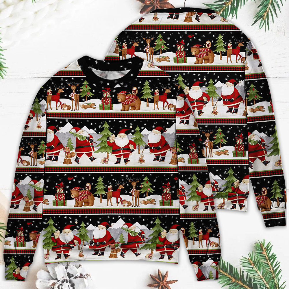 Christmas Happy Night With Santa Friends – Sweater - Ugly Christmas Sweater