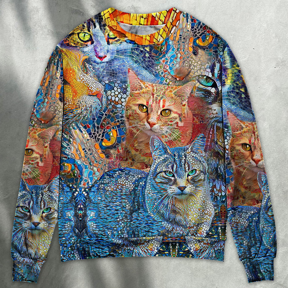 Amazing Cat Mosaic Art Style – Sweater - Ugly Christmas Sweater