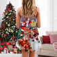 Santa Holiday Fun Art – Women's Summer Sleeveless V-Neck Camisole Dress