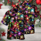 Christmas Tree Gifts And Gingerbread Neon Art - Hawaiian Shirt