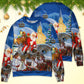 Christmas Santa Reindeer Gift Art Style – Sweater - Ugly Christmas Sweater