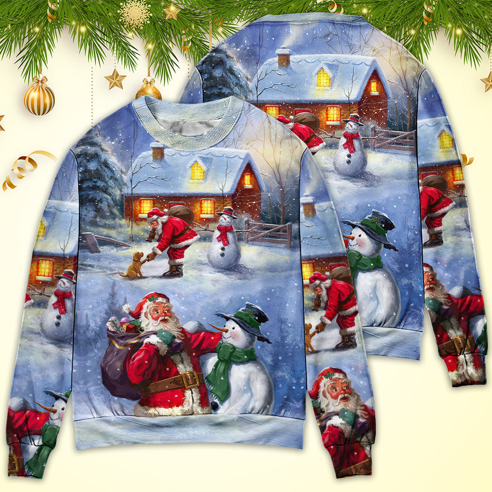 Christmas Santa Love Snowman Village – Sweater - Ugly Christmas Sweater