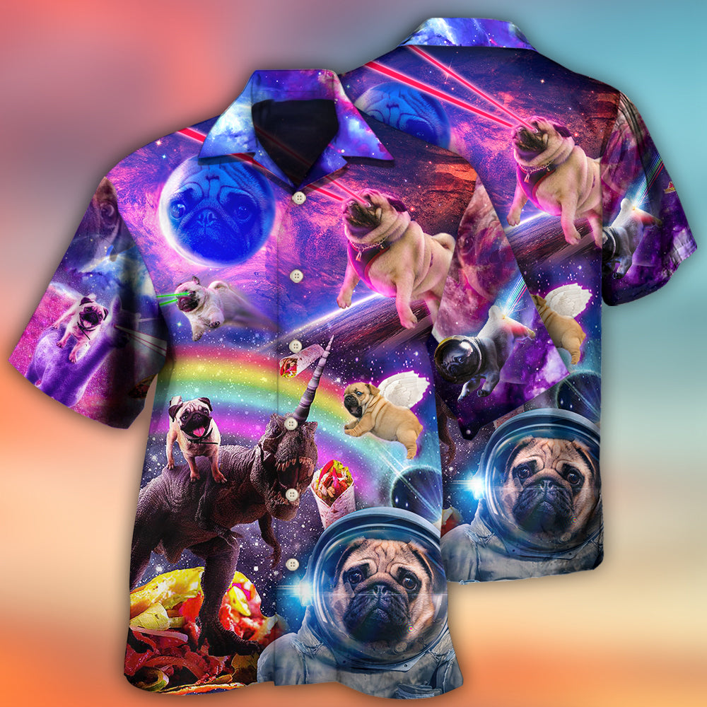 Pug Galaxy Rainbow Space Fantasy - Hawaiian Shirt