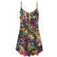 Smiling Colorful Cat Style – Women's Summer Sleeveless V-Neck Camisole Dress