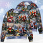 Christmas Santa Motorcycle Holiday Light – Sweater - Ugly Christmas Sweater