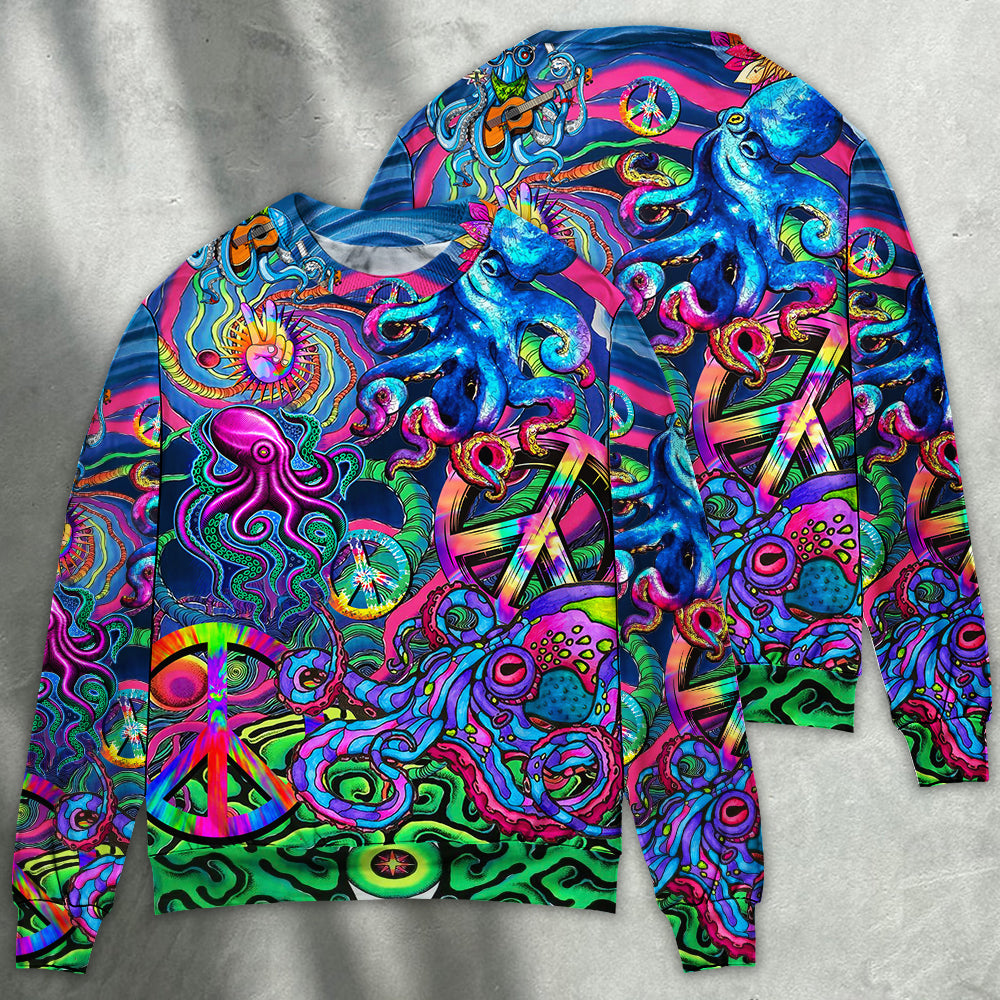 Hippie Octopus Colorful Tie Dye Style – Sweater - Ugly Christmas Sweater