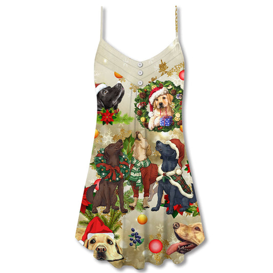 Christmas Is Better With Dog – Women's Summer Sleeveless V-Neck Camisole Dress