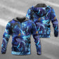 Blue Dragon Skull Lightning - 3D Hoodie