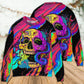 Skull And Moth Neon Night Art Style – Sweater - Ugly Christmas Sweater