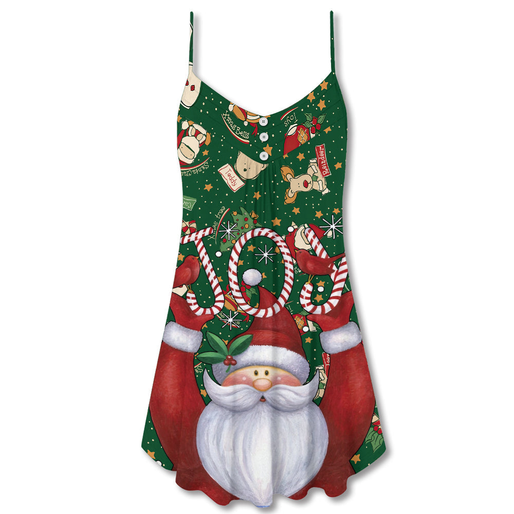 Santa Lover Holiday Joy – Women's Summer Sleeveless V-Neck Camisole Dress