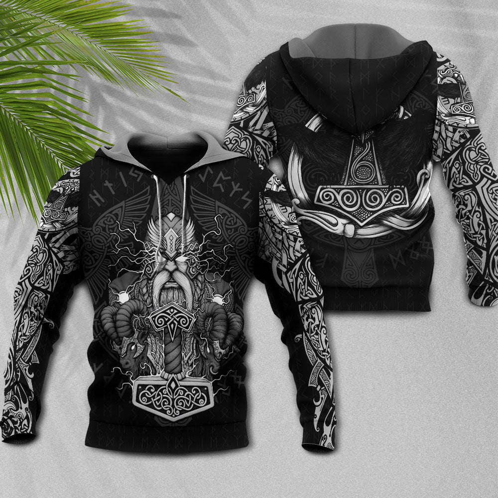 Viking Warrior Thunder God Myth Style - Hoodie