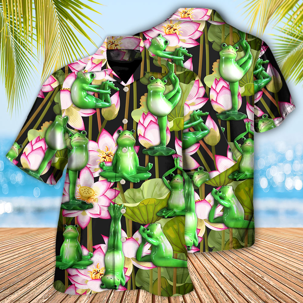 Yoga Frog And Lotus Tropical Zen - Hawaiian Shirt