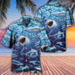 Shark Family Hunting Together Ocean – Hawaiian Shirt