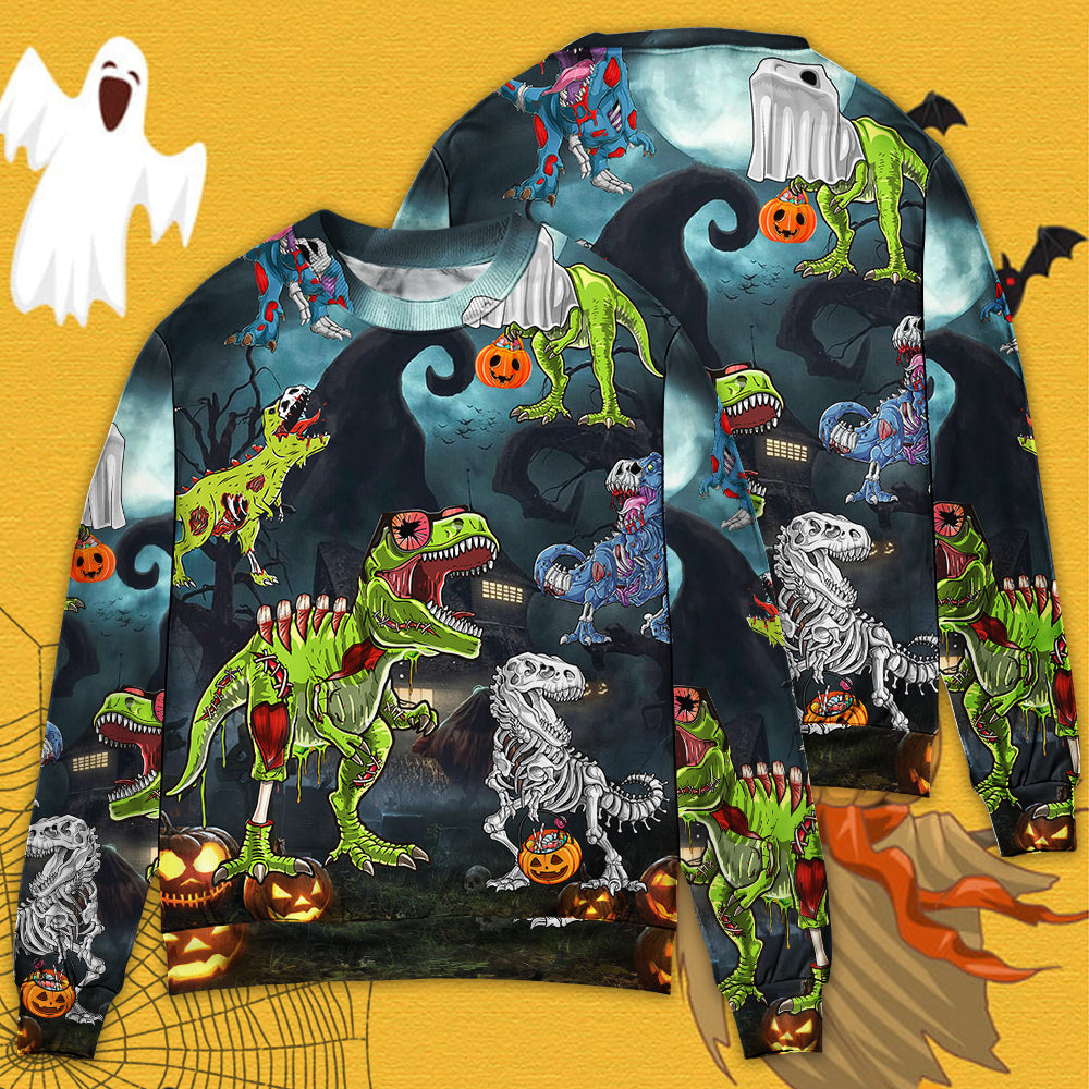 Halloween Dinosaur Fantasy Night Art – Sweater - Ugly Christmas Sweater