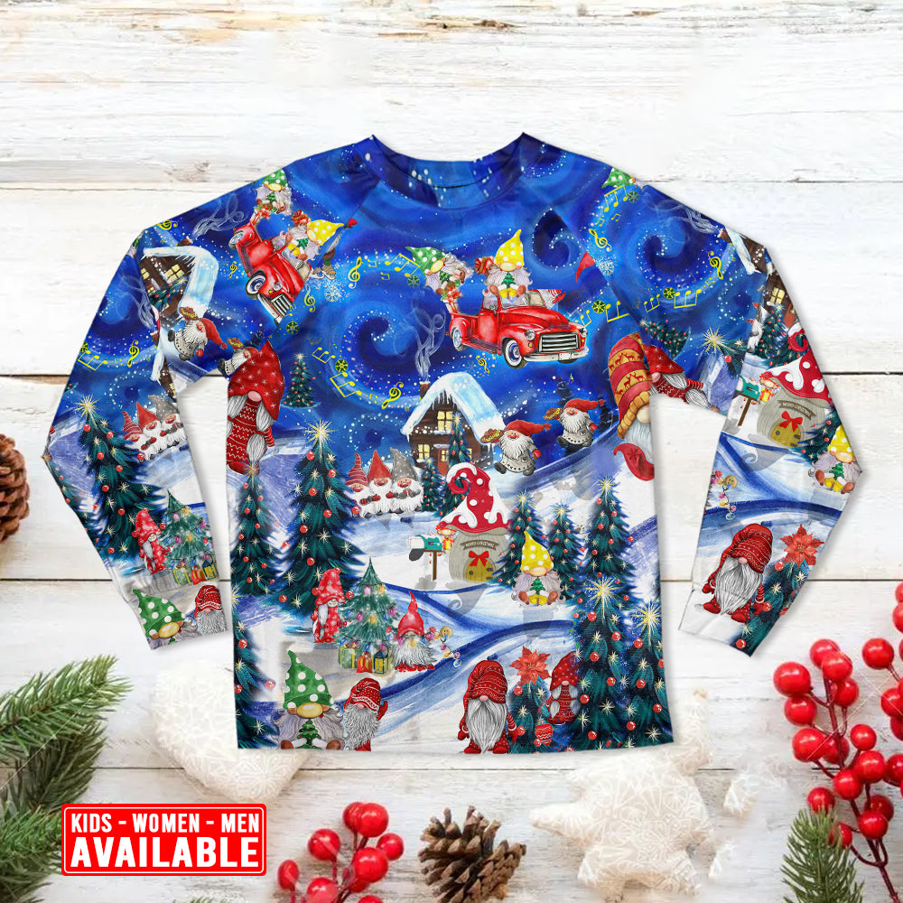 Christmas Hanging With My Gnomies - Pajamas Long Sleeve - Owls Matrix LTD