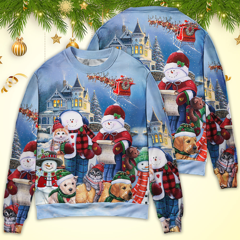 Christmas Family Snowman Love Happy Xmas – Sweater - Ugly Christmas Sweater