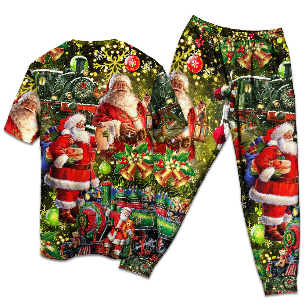 Christmas Xmas Santa Is Coming To You - Pajamas Short Sleeve - Owls Matrix LTD