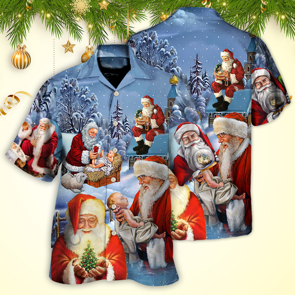 Christmas Santa Love Jesus Happy Xmas Is Coming - Hawaiian Shirt

