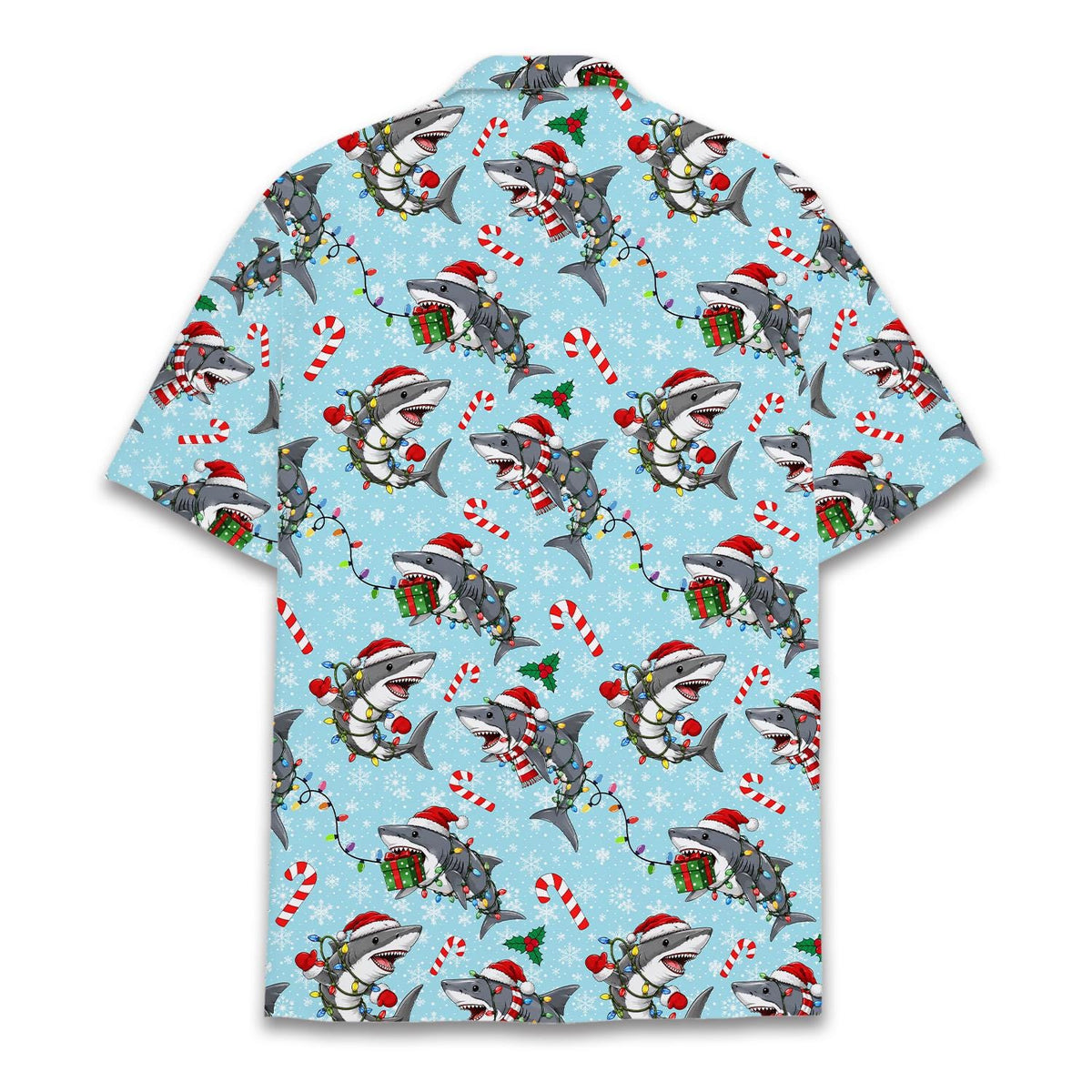 Christmas Shark Santa Hat Colorful Lights – Hawaiian Shirt