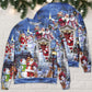 Santa And Snowman Happy Holiday – Sweater - Ugly Christmas Sweater