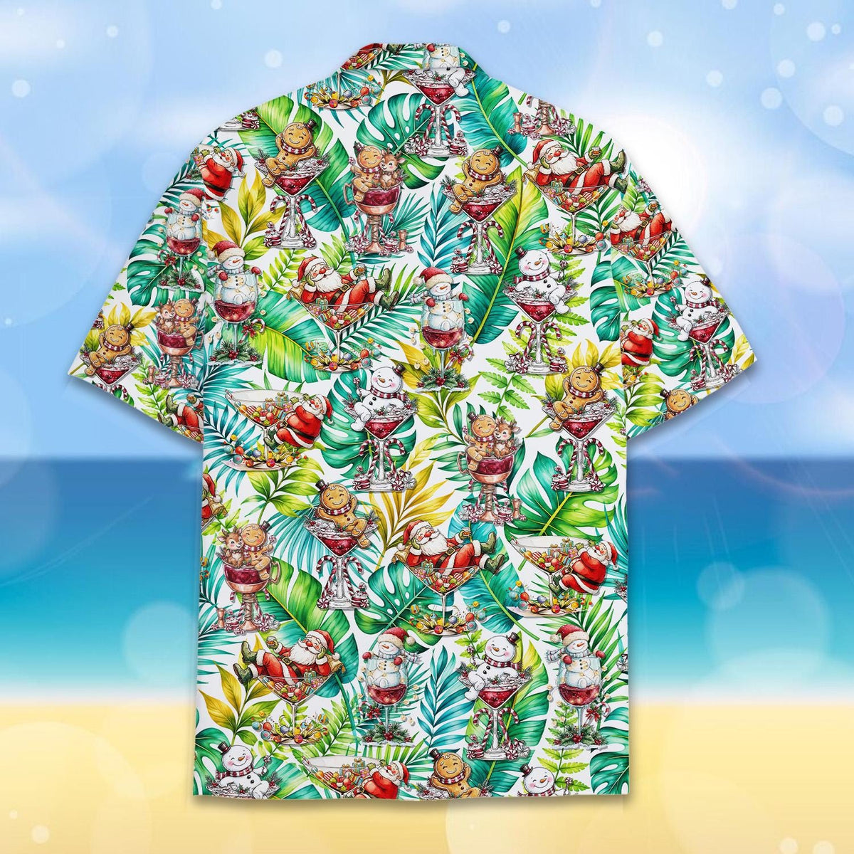 Tropical Christmas Santa Snowman Gingerbread Cocktail – Hawaiian Shirt