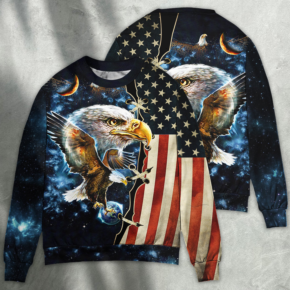 American Eagle Galaxy Art Style – Sweater - Ugly Christmas Sweater