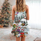 Skull Christmas Snow Vibe – Women's Summer Sleeveless V-Neck Camisole Dress