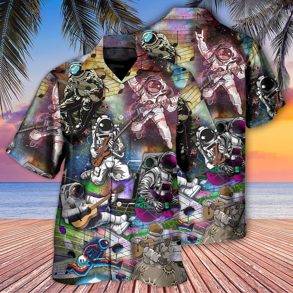Guitar Astronaut Galaxy Music Art - Hawaiian Shirt
