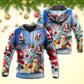 Christmas Santa Claus Coming Night Art Style - Hoodie