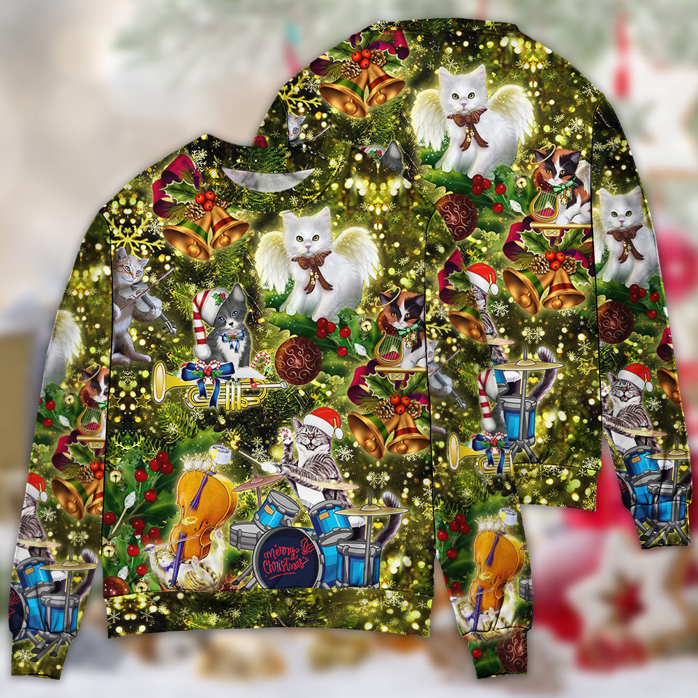 Cat Merry Christmas Angel Style – Sweater - Ugly Christmas Sweater