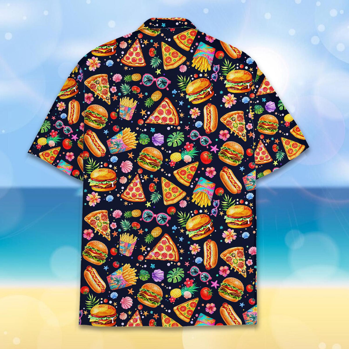 Fast Food Burger Pizza Fries Hot Dog Tropical – Hawaiian Shirt