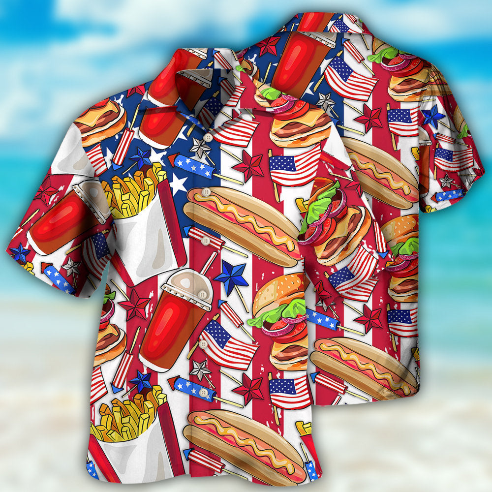 Patriotic Food Stars And Freedom Theme – Hawaiian Shirt