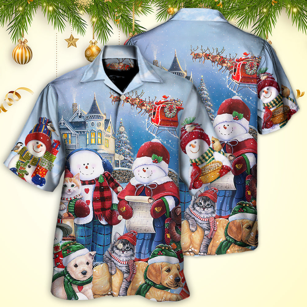 Christmas Family Snowman Love Holiday Art – Hawaiian Shirt
