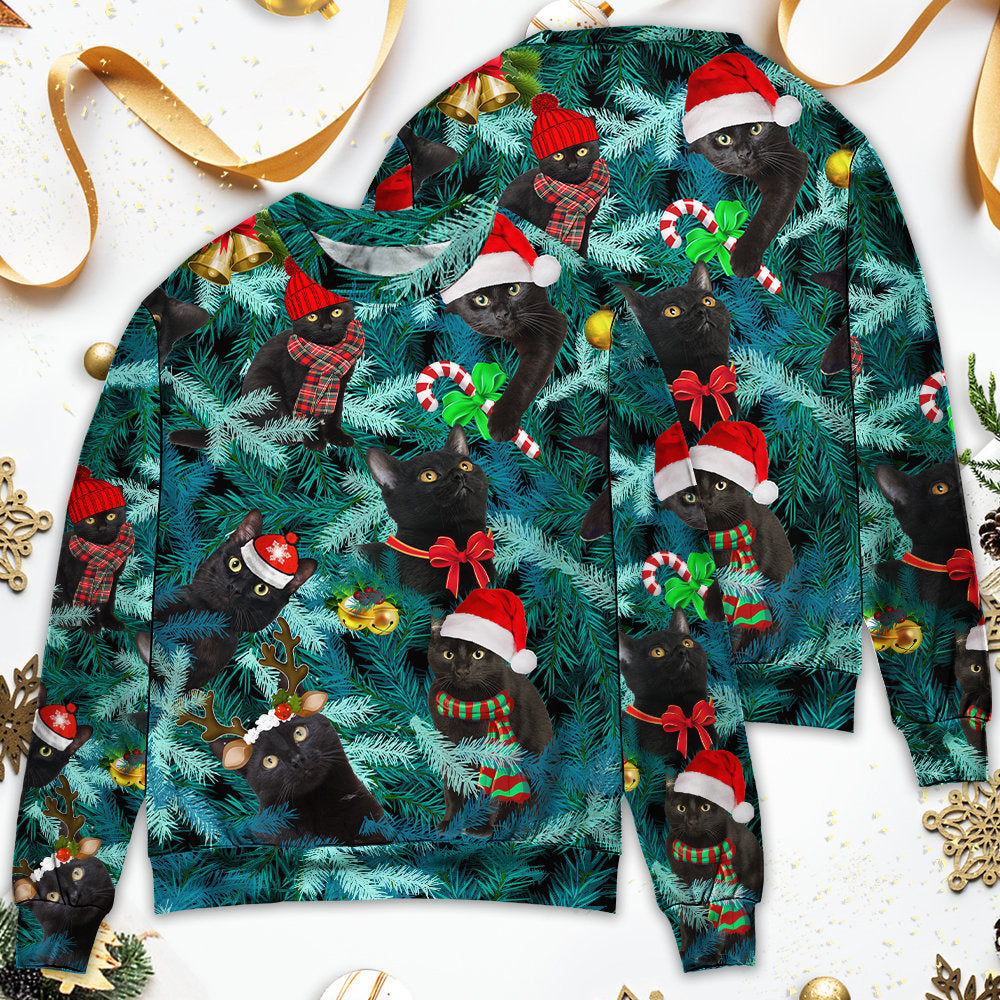 Christmas Black Cat Jolly Holiday Style – Sweater - Ugly Christmas Sweater
