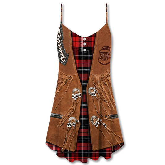Christmas Santa Cowboy Vintage – Women's Summer Sleeveless V-Neck Camisole Dress