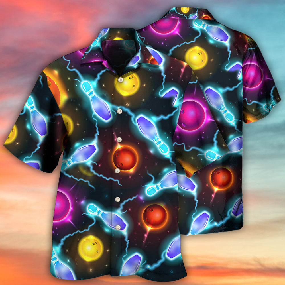 Bowling Ball And Pins Galaxy Art – Hawaiian Shirt