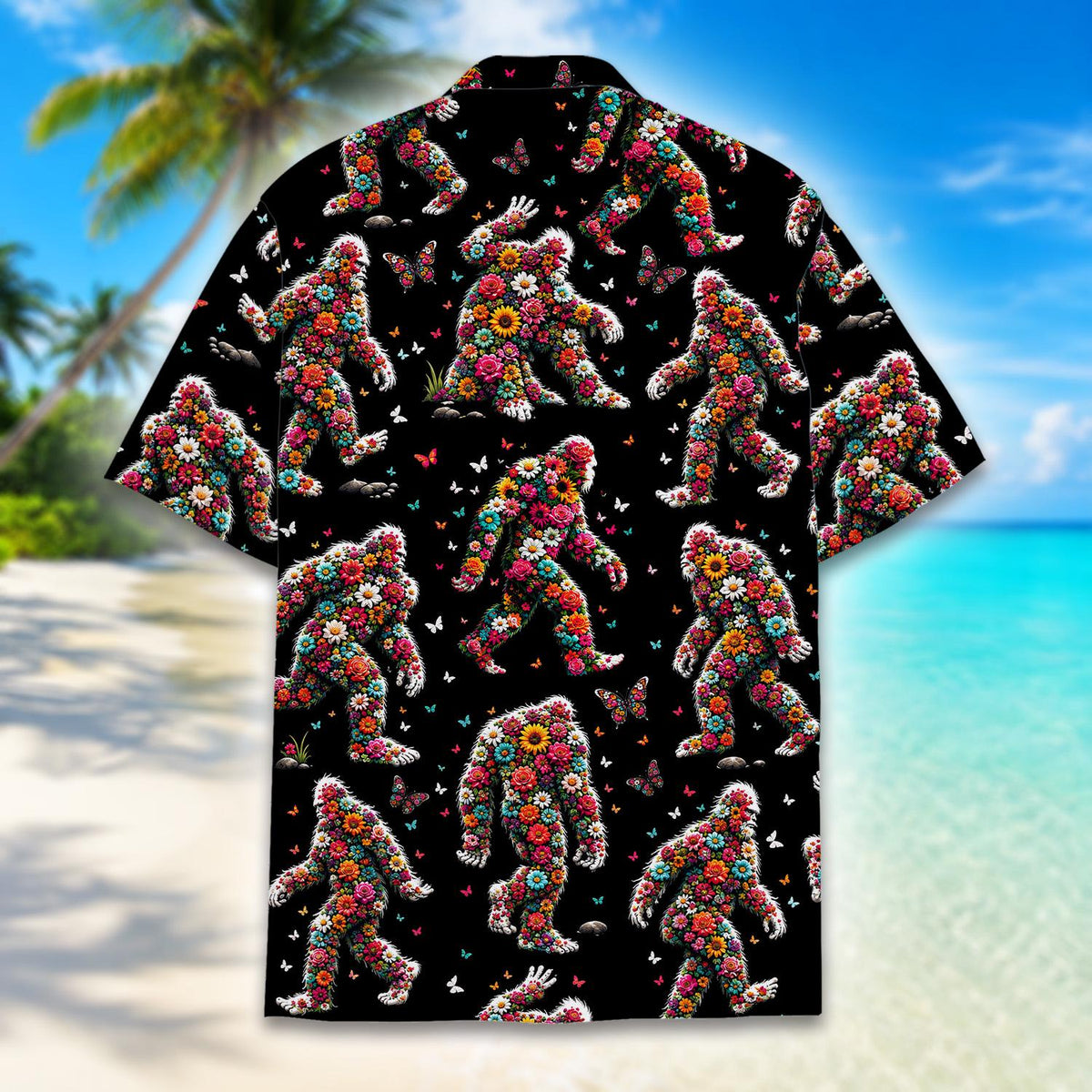 Floral Bigfoot Sasquatch Summer Beach – Hawaiian Shirt