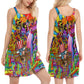 Hippie Octopus Music Love – Women's Summer Sleeveless V-Neck Camisole Dress