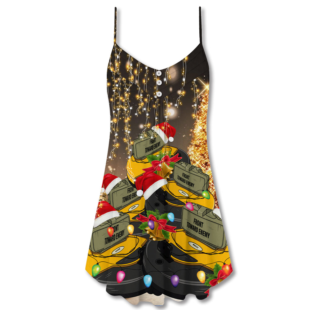 Winter Sword Neon Bright Light – Women's Summer Sleeveless V-Neck Camisole Dress
