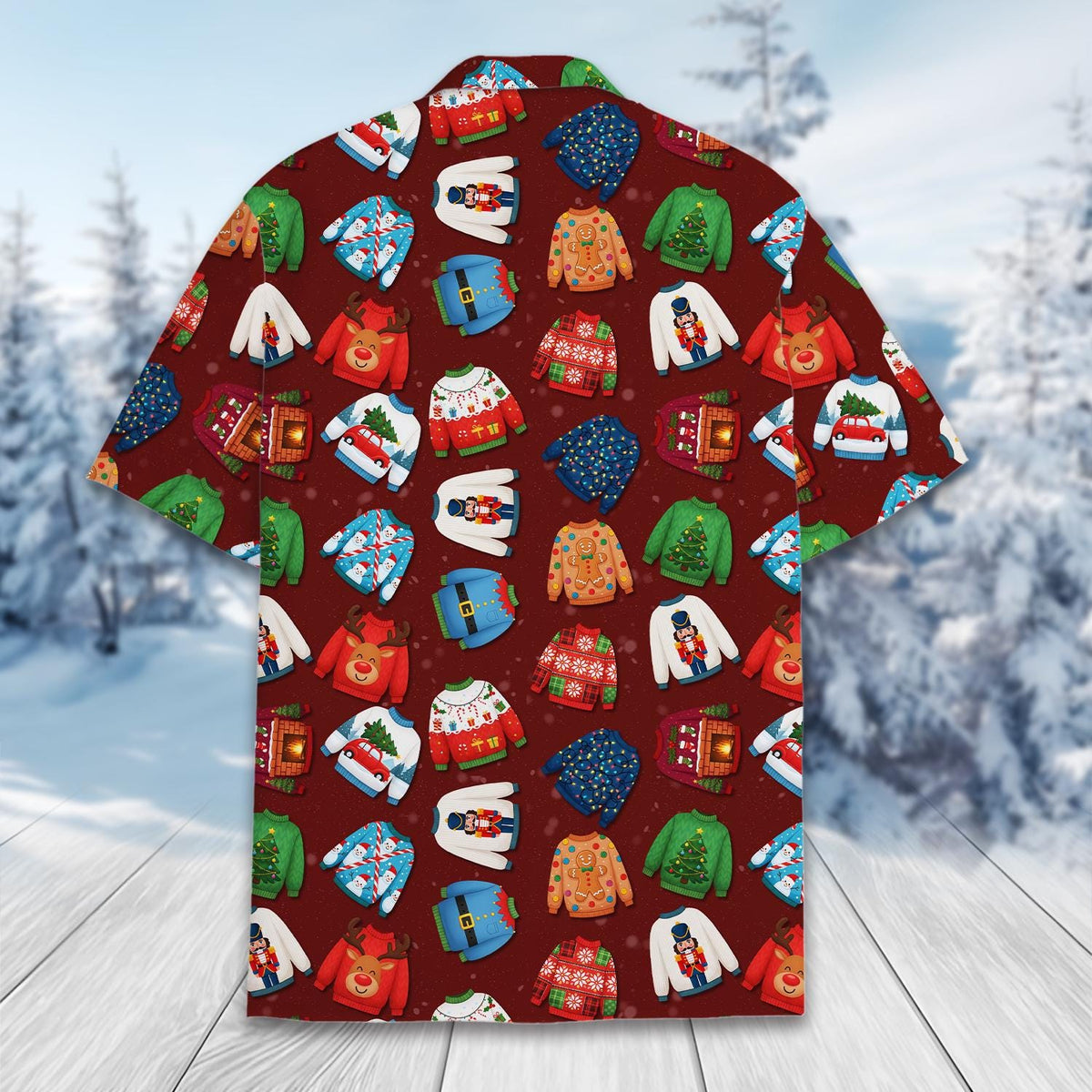 Funny Christmas Ugly Sweater Print Festive Holiday – Hawaiian Shirt