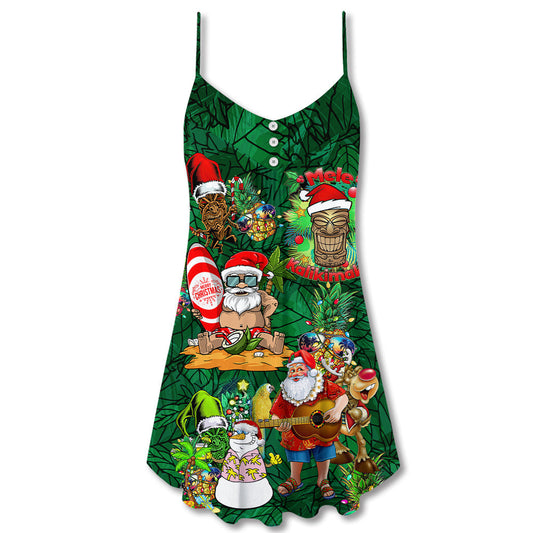 Christmas Love Tiki Funny Style – Women's Summer Sleeveless V-Neck Camisole Dress