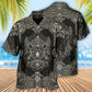 Wolf Line Art In Dark Style – Hawaiian Shirt