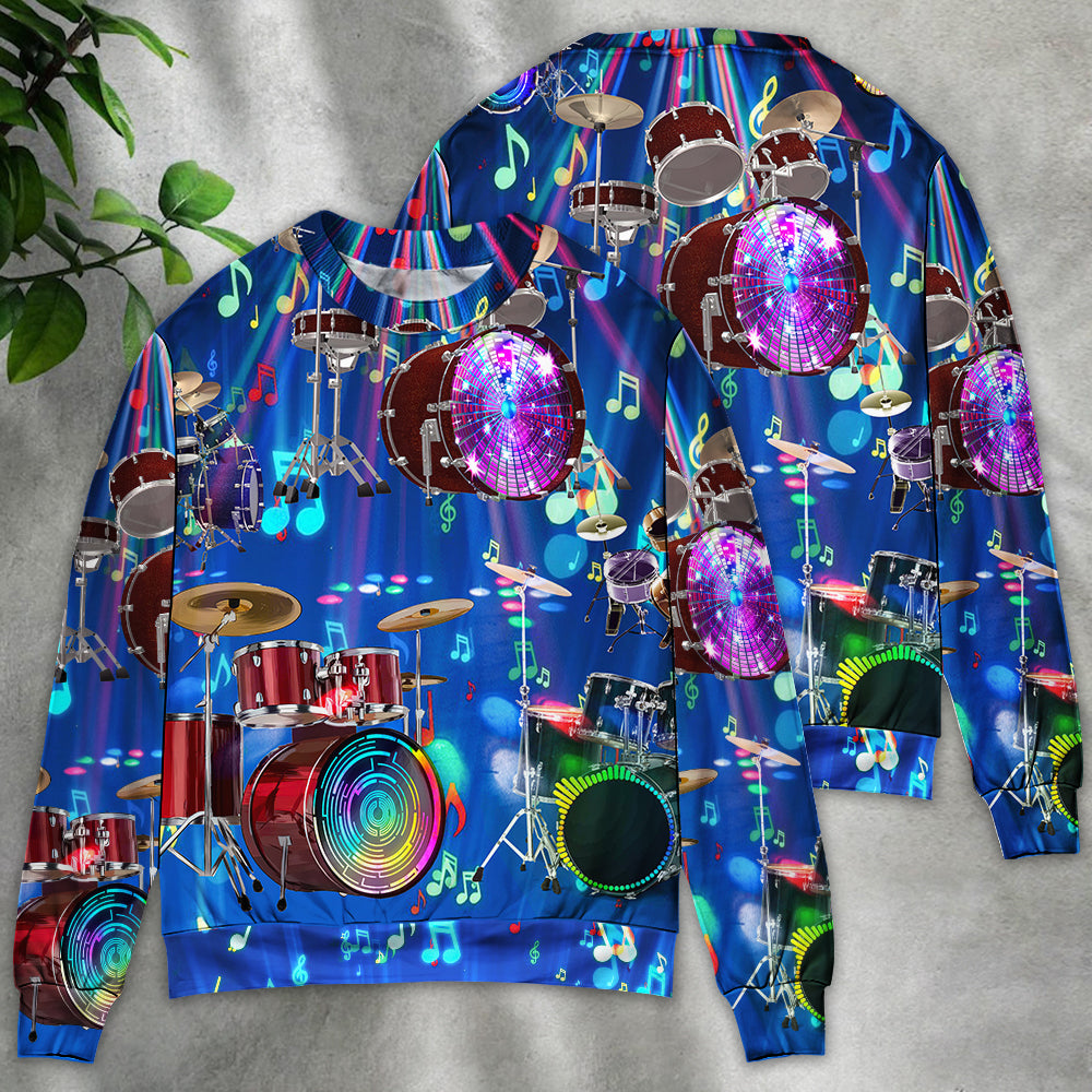 Drum Is My Life Neon Light Style – Sweater - Ugly Christmas Sweater