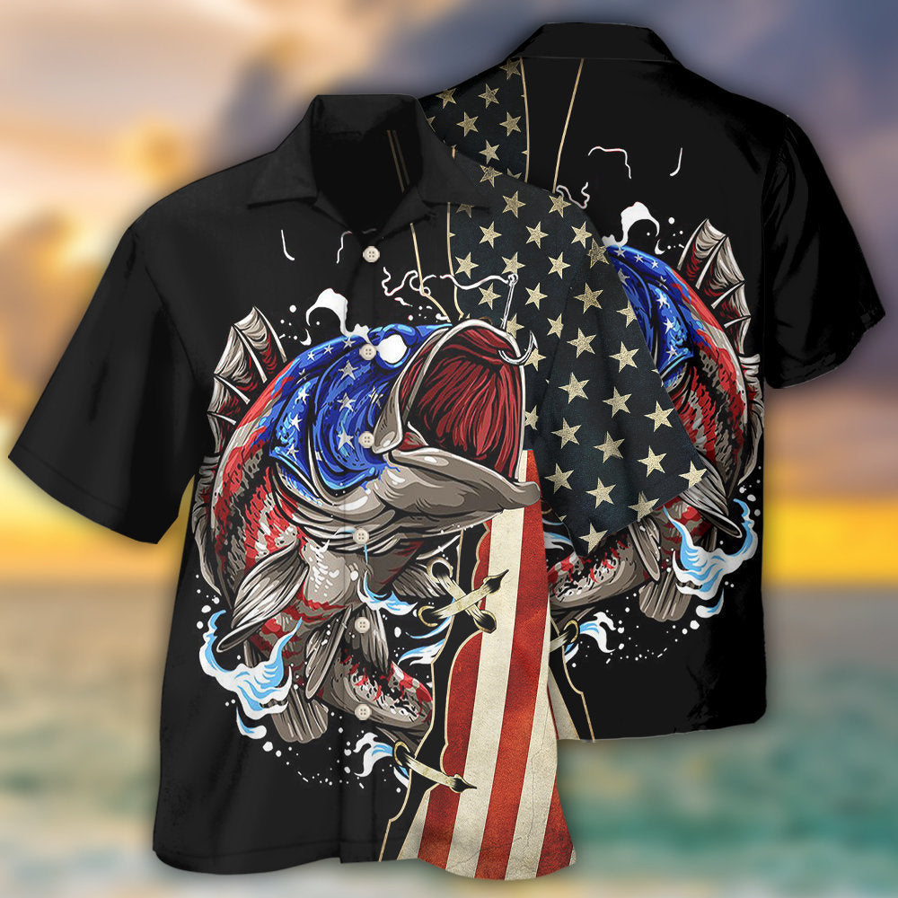 Patriotic Fishing Independence - Hawaiian Shirt