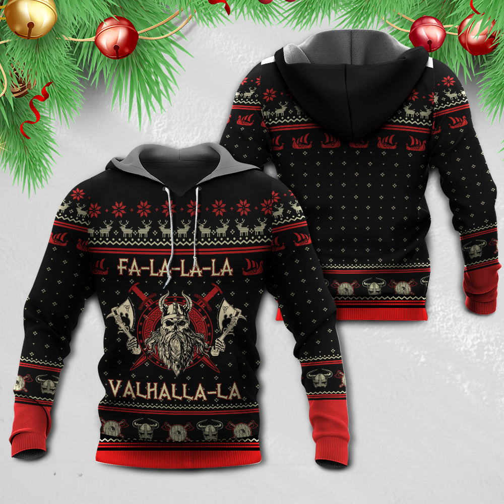 Viking Valhalla Red Black Power Style - 3D Hoodie